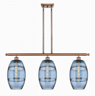 Vaz - 3 Light - 36 inch - Antique Copper - Stem hung - Island Light (3442|516-3I-AC-G557-8BL)