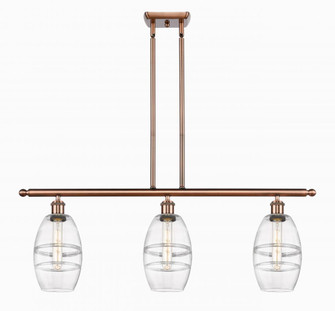 Vaz - 3 Light - 36 inch - Antique Copper - Stem hung - Island Light (3442|516-3I-AC-G557-6CL)