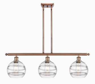 Rochester - 3 Light - 36 inch - Antique Copper - Stem hung - Island Light (3442|516-3I-AC-G556-8CL)