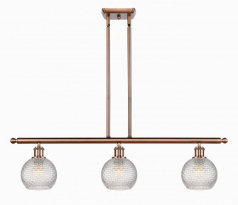 Athens - 3 Light - 36 inch - Antique Copper - Stem hung - Island Light (3442|516-3I-AC-G122C-6CL)