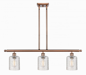 Cobbleskill - 3 Light - 36 inch - Antique Copper - Stem hung - Island Light (3442|516-3I-AC-G112C-5CL)