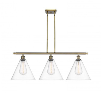 Berkshire - 3 Light - 39 inch - Antique Brass - Cord hung - Island Light (3442|516-3I-AB-GBC-122-LED)