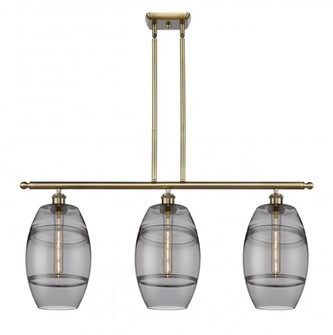 Vaz - 3 Light - 36 inch - Antique Brass - Stem hung - Island Light (3442|516-3I-AB-G557-8SM)
