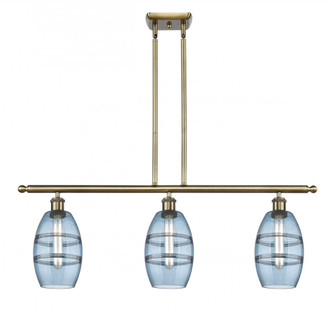 Vaz - 3 Light - 36 inch - Antique Brass - Stem hung - Island Light (3442|516-3I-AB-G557-6BL)