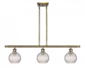 Athens - 3 Light - 36 inch - Antique Brass - Stem hung - Island Light (3442|516-3I-AB-G122C-6CL)