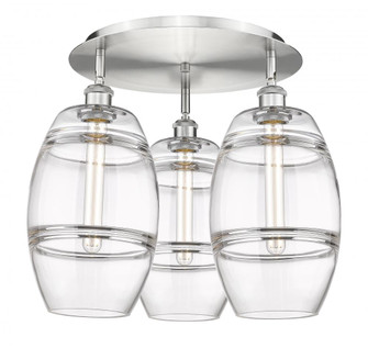 Vaz - 3 Light - 20 inch - Satin Nickel - Semi-Flush Mount (3442|516-3C-SN-G557-8CL)