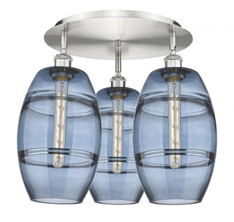 Vaz - 3 Light - 20 inch - Satin Nickel - Semi-Flush Mount (3442|516-3C-SN-G557-8BL)