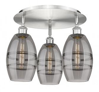 Vaz - 3 Light - 18 inch - Satin Nickel - Semi-Flush Mount (3442|516-3C-SN-G557-6SM)