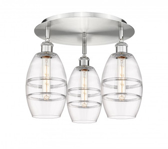 Vaz - 3 Light - 18 inch - Satin Nickel - Semi-Flush Mount (3442|516-3C-SN-G557-6CL)