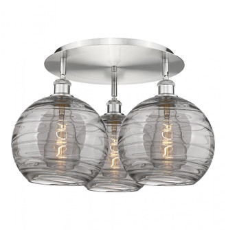 Athens Deco Swirl - 3 Light - 22 inch - Satin Nickel - Semi-Flush Mount (3442|516-3C-SN-G1213-10SM)