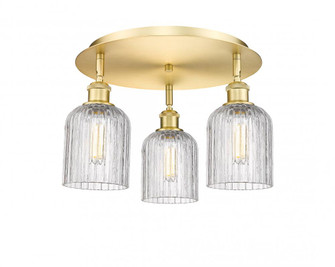 Bridal Veil - 3 Light - 17 inch - Satin Gold - Semi-Flush Mount (3442|516-3C-SG-G559-5CL)