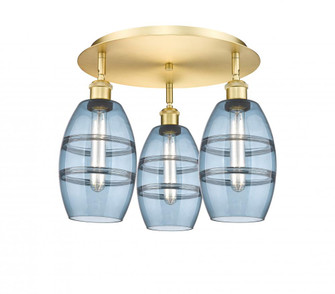 Vaz - 3 Light - 18 inch - Satin Gold - Semi-Flush Mount (3442|516-3C-SG-G557-6BL)