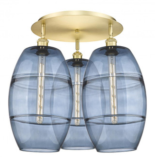 Vaz - 3 Light - 22 inch - Satin Gold - Semi-Flush Mount (3442|516-3C-SG-G557-10BL)