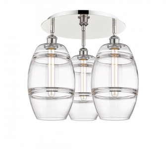 Vaz - 3 Light - 20 inch - Polished Nickel - Semi-Flush Mount (3442|516-3C-PN-G557-8CL)