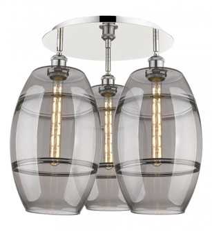 Vaz - 3 Light - 22 inch - Polished Nickel - Semi-Flush Mount (3442|516-3C-PN-G557-10SM)