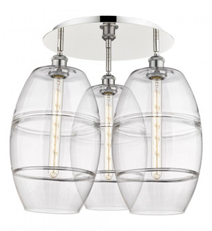Vaz - 3 Light - 22 inch - Polished Nickel - Semi-Flush Mount (3442|516-3C-PN-G557-10CL)
