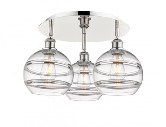 Rochester - 3 Light - 20 inch - Polished Nickel - Semi-Flush Mount (3442|516-3C-PN-G556-8CL)