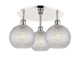 Athens - 3 Light - 20 inch - Polished Nickel - Semi-Flush Mount (3442|516-3C-PN-G122C-8CL)
