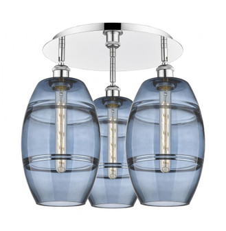 Vaz - 3 Light - 20 inch - Polished Chrome - Semi-Flush Mount (3442|516-3C-PC-G557-8BL)