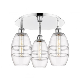 Vaz - 3 Light - 18 inch - Polished Chrome - Semi-Flush Mount (3442|516-3C-PC-G557-6CL)
