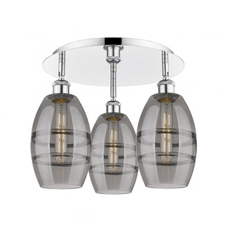 Vaz - 3 Light - 18 inch - Polished Chrome - Semi-Flush Mount (3442|516-3C-PC-G557-6SM)