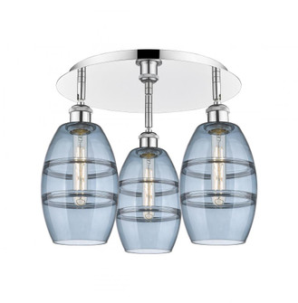 Vaz - 3 Light - 18 inch - Polished Chrome - Semi-Flush Mount (3442|516-3C-PC-G557-6BL)