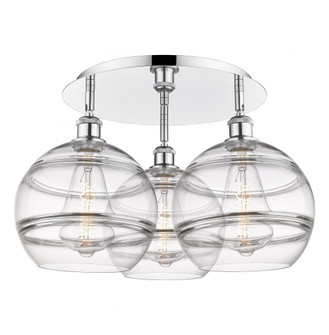 Rochester - 3 Light - 22 inch - Polished Chrome - Semi-Flush Mount (3442|516-3C-PC-G556-10CL)