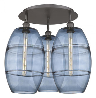 Vaz - 3 Light - 22 inch - Oil Rubbed Bronze - Semi-Flush Mount (3442|516-3C-OB-G557-10BL)