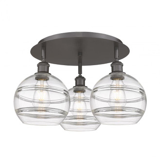 Rochester - 3 Light - 20 inch - Oil Rubbed Bronze - Semi-Flush Mount (3442|516-3C-OB-G556-8CL)