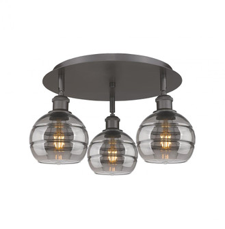 Rochester - 3 Light - 18 inch - Oil Rubbed Bronze - Semi-Flush Mount (3442|516-3C-OB-G556-6SM)