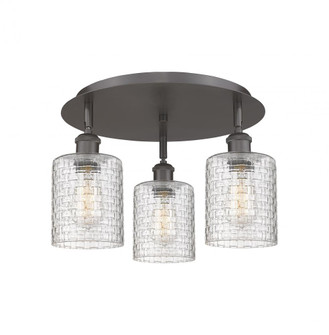 Cobbleskill - 3 Light - 17 inch - Oil Rubbed Bronze - Semi-Flush Mount (3442|516-3C-OB-G112C-5CL)