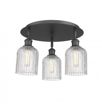 Bridal Veil - 3 Light - 17 inch - Matte Black - Semi-Flush Mount (3442|516-3C-BK-G559-5CL)