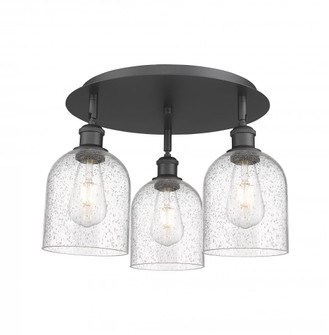 Bella - 3 Light - 17 inch - Matte Black - Semi-Flush Mount (3442|516-3C-BK-G558-6SDY)