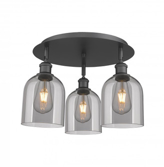 Bella - 3 Light - 17 inch - Matte Black - Semi-Flush Mount (3442|516-3C-BK-G558-6SM)