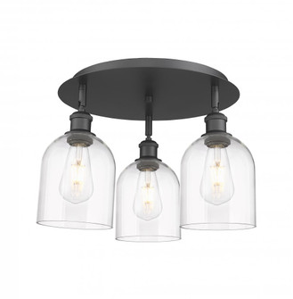 Bella - 3 Light - 17 inch - Matte Black - Semi-Flush Mount (3442|516-3C-BK-G558-6CL)