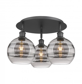 Rochester - 3 Light - 20 inch - Matte Black - Semi-Flush Mount (3442|516-3C-BK-G556-8SM)