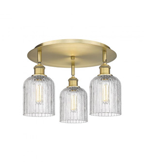 Bridal Veil - 3 Light - 17 inch - Brushed Brass - Semi-Flush Mount (3442|516-3C-BB-G559-5CL)