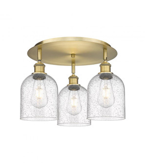 Bella - 3 Light - 17 inch - Brushed Brass - Semi-Flush Mount (3442|516-3C-BB-G558-6SDY)