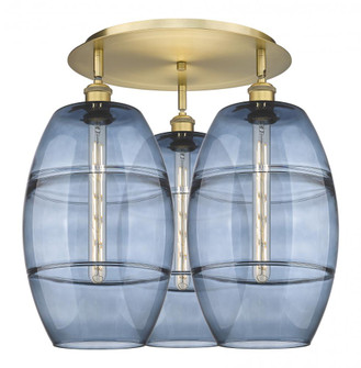 Vaz - 3 Light - 22 inch - Brushed Brass - Semi-Flush Mount (3442|516-3C-BB-G557-10BL)