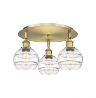 Rochester - 3 Light - 18 inch - Brushed Brass - Semi-Flush Mount (3442|516-3C-BB-G556-6CL)