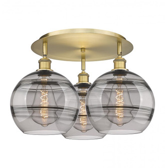 Rochester - 3 Light - 22 inch - Brushed Brass - Semi-Flush Mount (3442|516-3C-BB-G556-10SM)