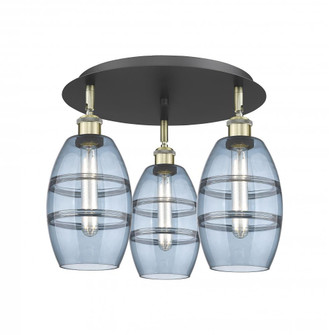Vaz - 3 Light - 18 inch - Black Antique Brass - Semi-Flush Mount (3442|516-3C-BAB-G557-6BL)