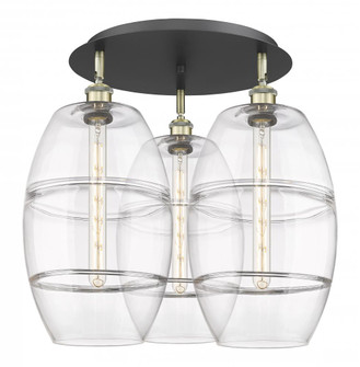 Vaz - 3 Light - 22 inch - Black Antique Brass - Semi-Flush Mount (3442|516-3C-BAB-G557-10CL)