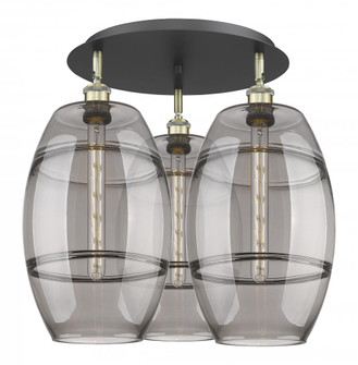 Vaz - 3 Light - 22 inch - Black Antique Brass - Semi-Flush Mount (3442|516-3C-BAB-G557-10SM)