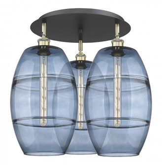 Vaz - 3 Light - 22 inch - Black Antique Brass - Semi-Flush Mount (3442|516-3C-BAB-G557-10BL)