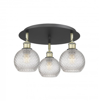 Athens - 3 Light - 18 inch - Black Antique Brass - Semi-Flush Mount (3442|516-3C-BAB-G122C-6CL)