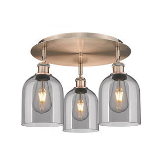 Bella - 3 Light - 17 inch - Antique Copper - Semi-Flush Mount (3442|516-3C-AC-G558-6SM)
