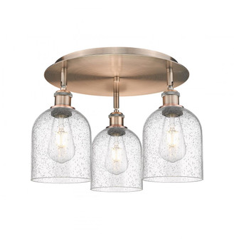 Bella - 3 Light - 17 inch - Antique Copper - Semi-Flush Mount (3442|516-3C-AC-G558-6SDY)