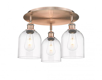 Bella - 3 Light - 17 inch - Antique Copper - Semi-Flush Mount (3442|516-3C-AC-G558-6CL)