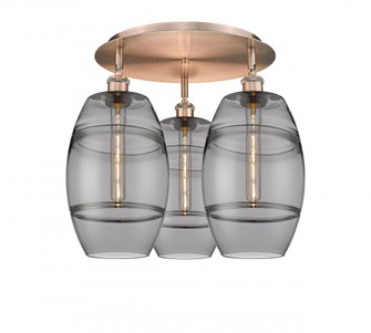 Vaz - 3 Light - 20 inch - Antique Copper - Semi-Flush Mount (3442|516-3C-AC-G557-8SM)